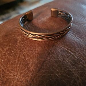 Twisted Copper Cuff Bracelet Men Or women